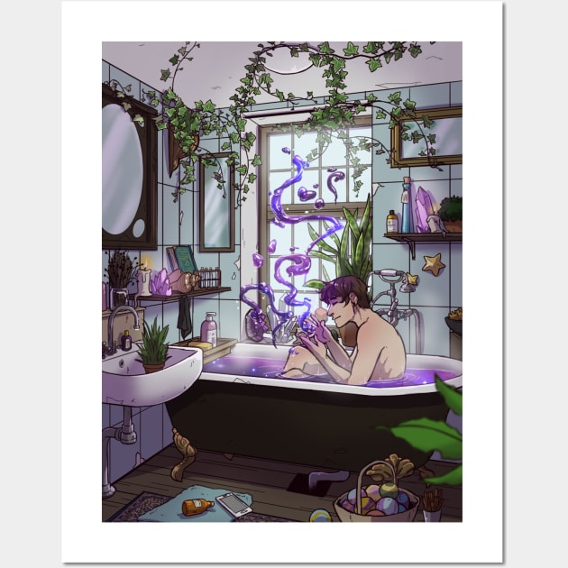 Modern Male Witch Bathroom Wall Art by Brenna-Ivy Art